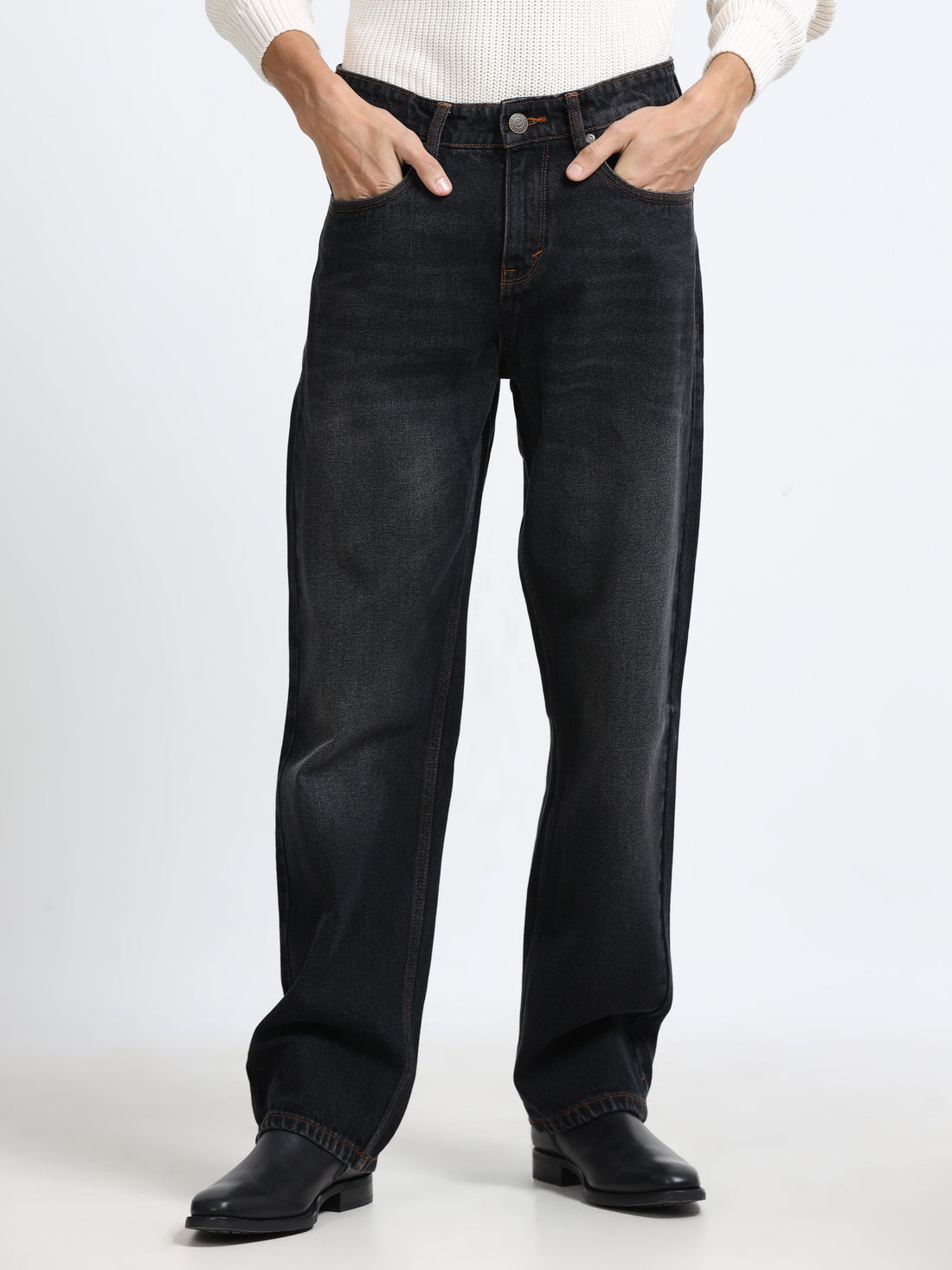 Premium denim jeans India styled for men’s smart casual wear.