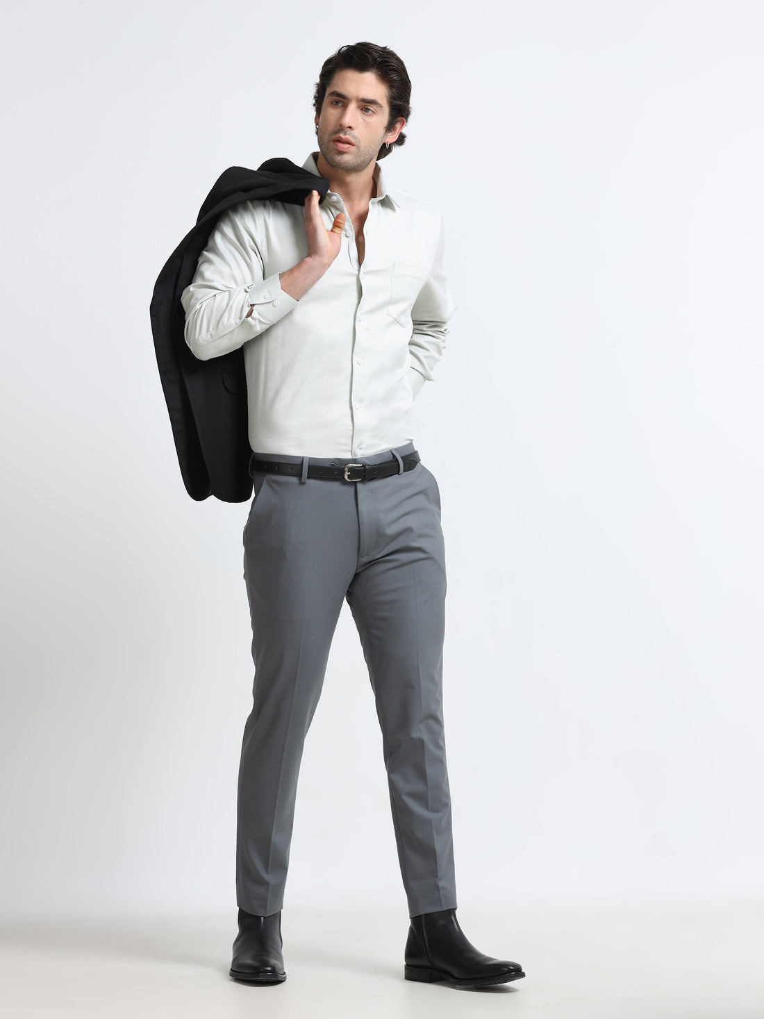 Discover ankle-fit formal trousers tailored for a sharp silhouette