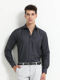 Iron Grey Diamond Matrix Jacquard Shirt