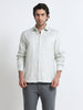 Men - Pista Green - Slim Fit - Textured Formal Shirt