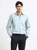 Arctic Mint Cotton Satin Stretch Solid Shirt