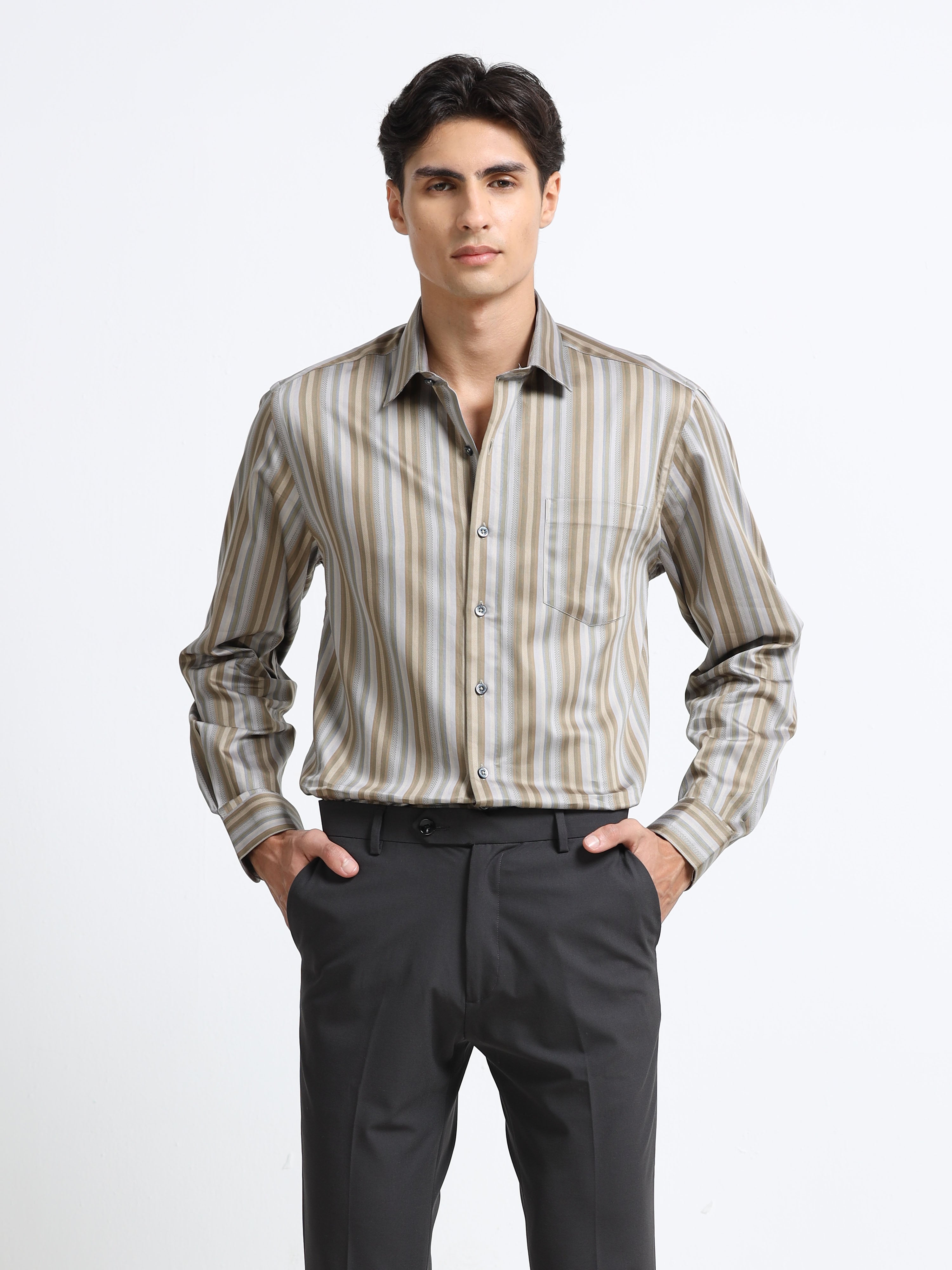 Sahara Stripe Jacquard Artisan Shirt