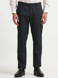 BLACK DOBBIES COTTON LYCRA BLEND TROUSER