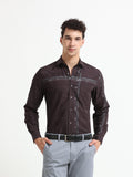 Espresso Checker Jacquard Shirt