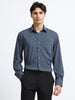 Midnight Slate Cotton Satin Stretch Solid Shirt