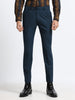 BLUE 4 WAY STRETCH VISCOSE BLEND FORMAL PANT