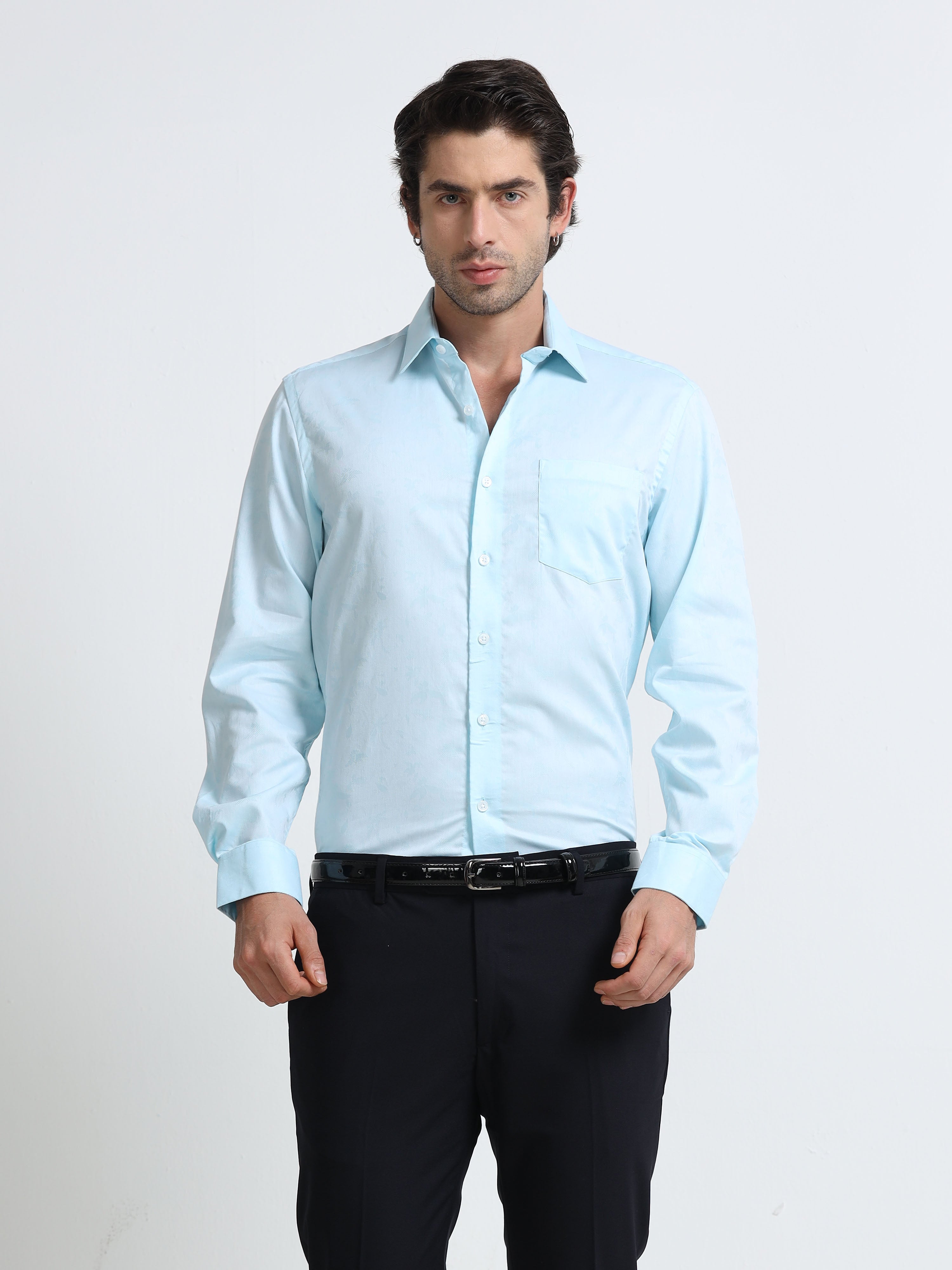 Arctic Blue Jacquard Shirt