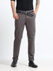 CEMENT GREY CONVERSE COTTON LYCRA STRECTH TROUSERS