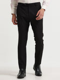 BLACK 4 WAY STRETCH VISCOSE BLEND FORMAL PANT