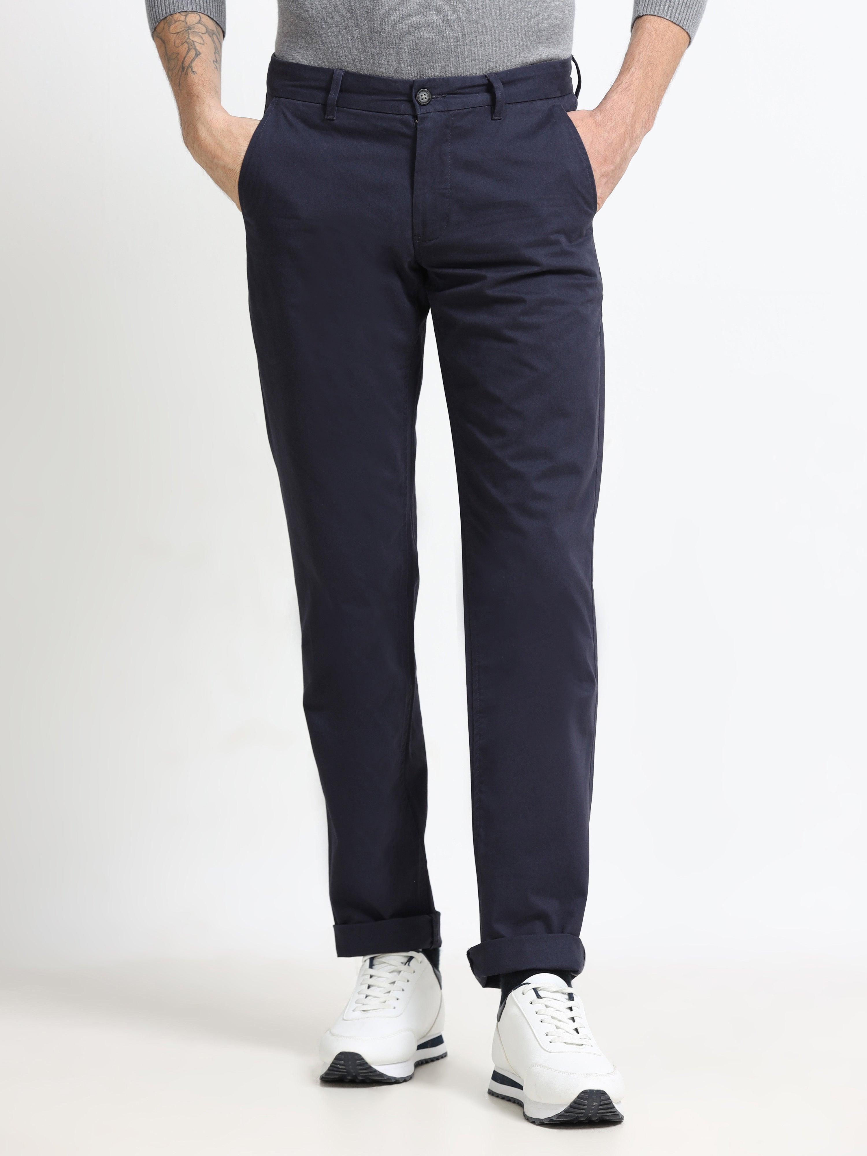 DARK BLUE CONVERSE COTTON LYCRA STRECTH TROUSERS