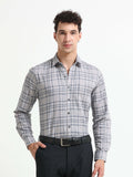 Mist Grey Chevron Check Jacquard Shirt