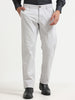 LIGHT GREY DOBBIES COTTON LYCRA BLEND TROUSER
