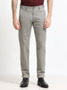 TAUPE DOBBIES COTTON LYCRA BLEND TROUSER