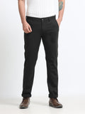 DARK GREEN DOBBIES COTTON LYCRA BLEND TROUSER