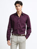 Mignight Wine Cotton Satin Stretch Solid Shirt