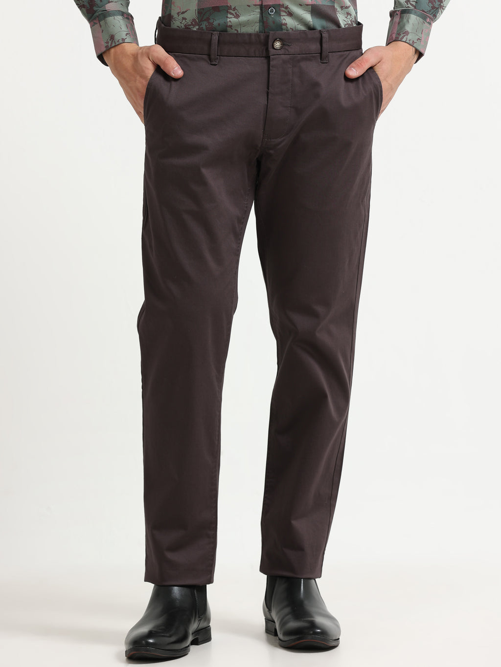 DARK BROWN GIZZA COTTON TROUSER