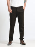 DARK OLIVE DOBBIES COTTON LYCRA BLEND TROUSER