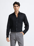 Midnight Black Linen Solid Shirt