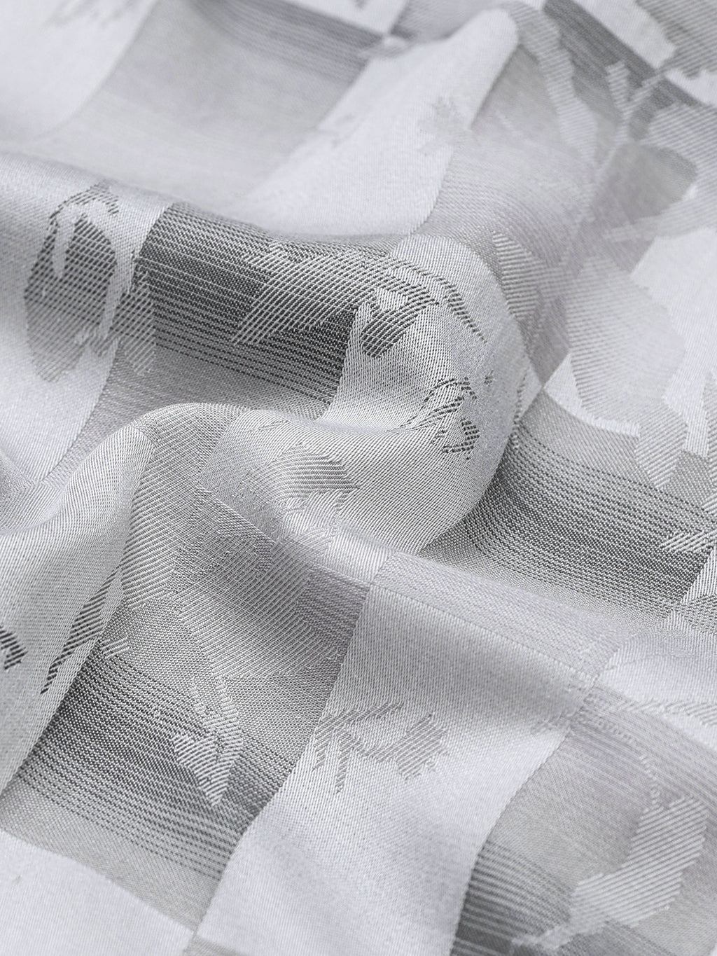 Silver Shadow Floral Checkerboard Jacquard Shirt
