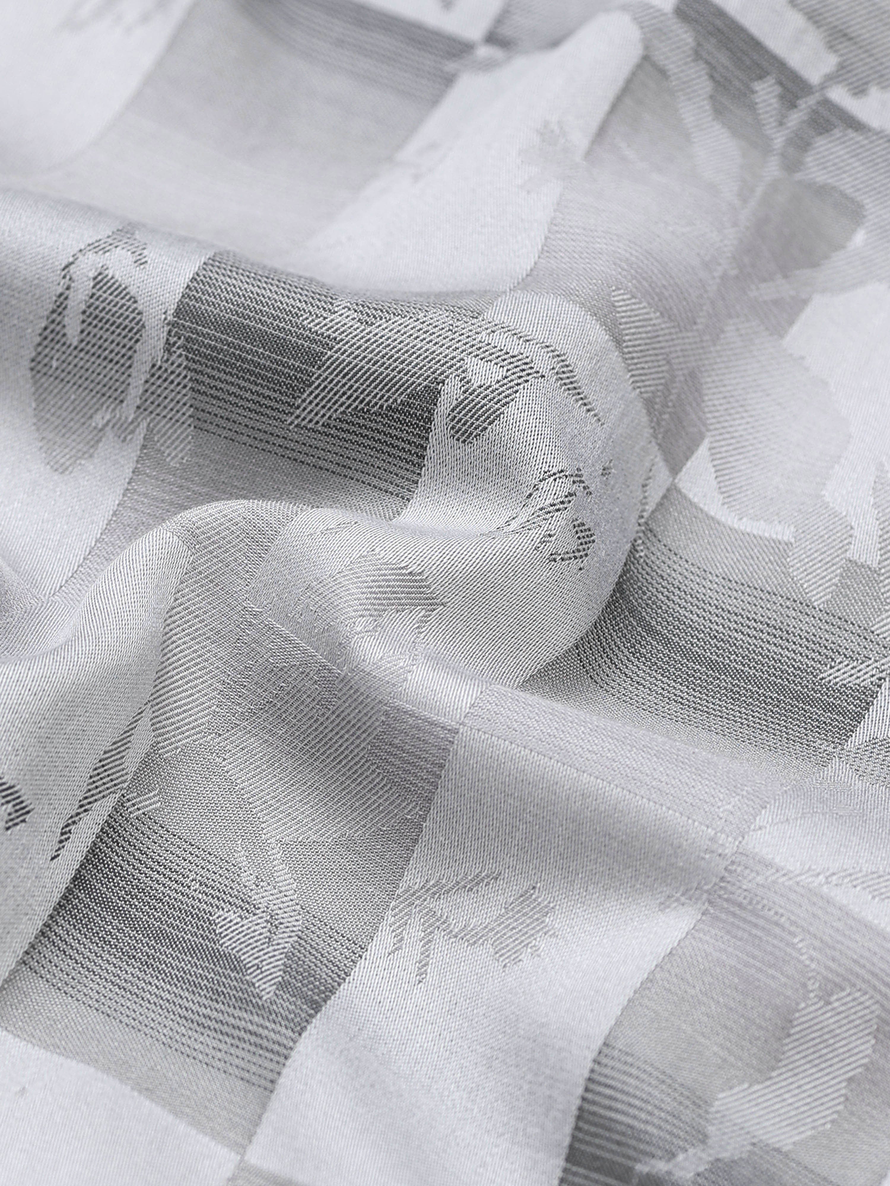 Silver Shadow Floral Checkerboard Jacquard Shirt