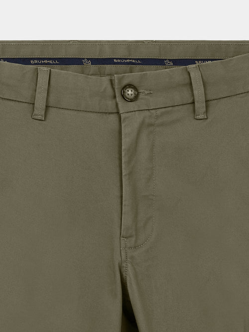 ARMY GREEN GAP TWILL STRETCH TROUSERS