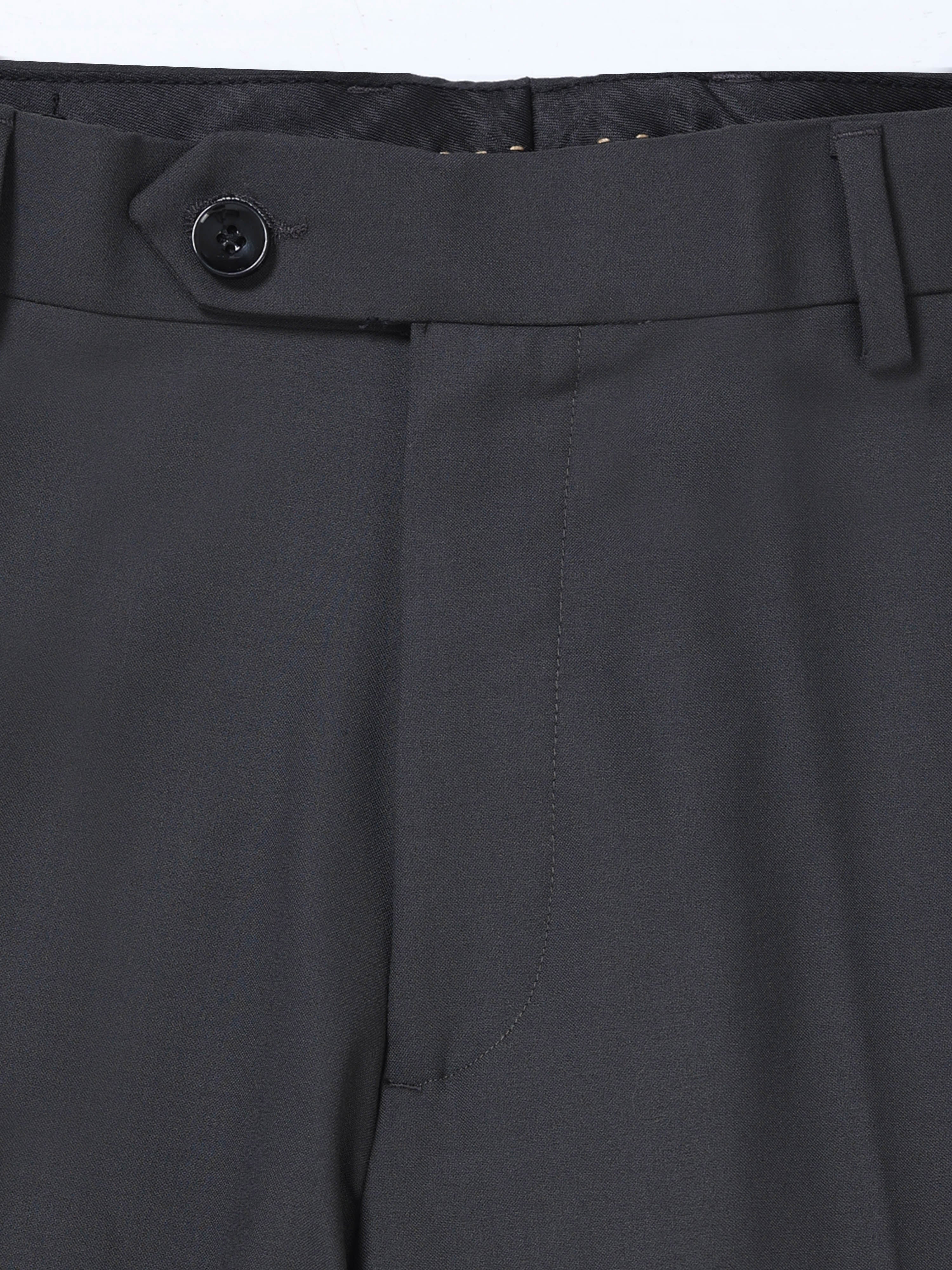 CHARCOAL 4 WAY STRETCH VISCOSE BLEND FORMAL PANT