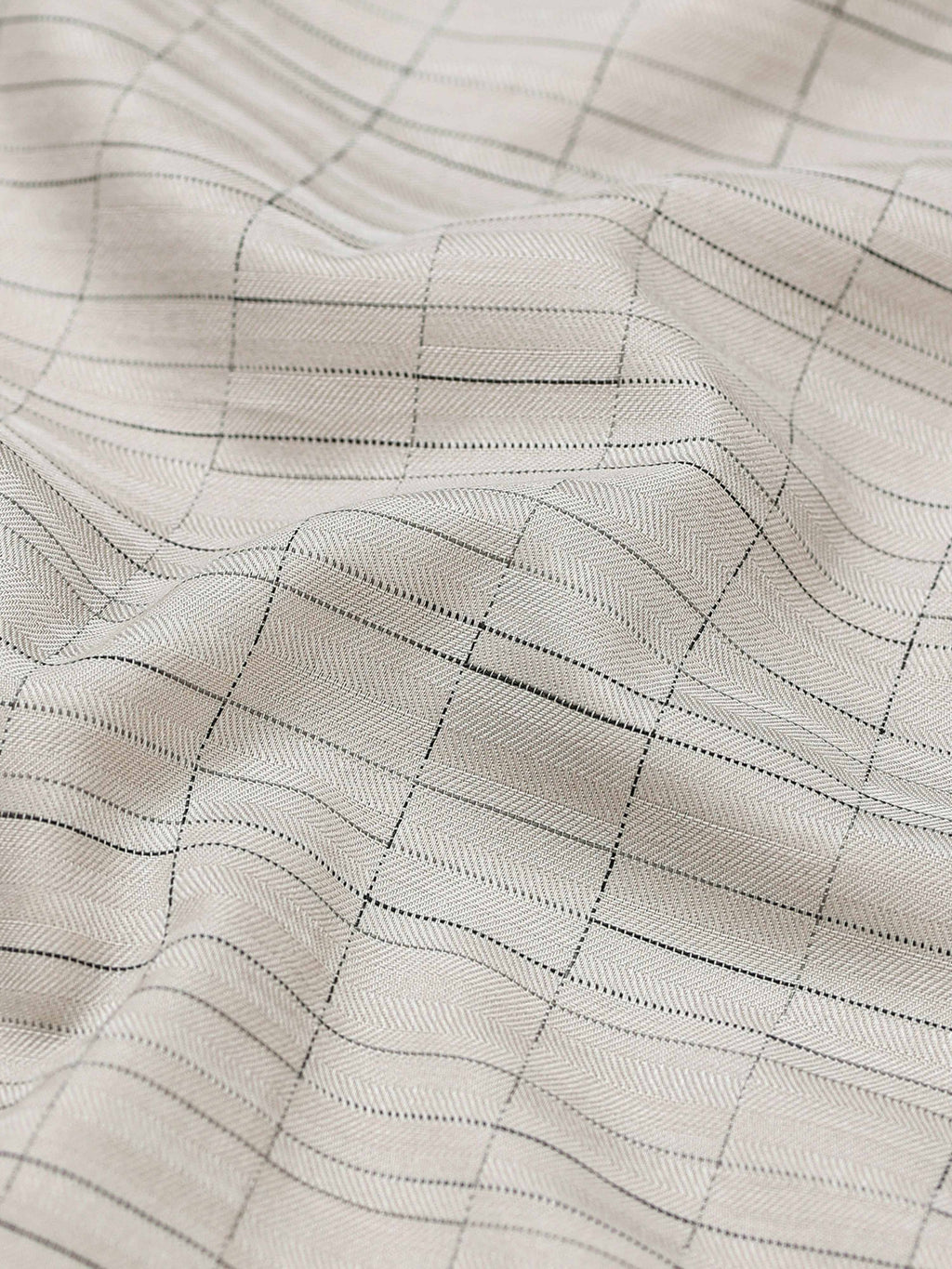 Sand Grid Windowpane Jacquard Shirt