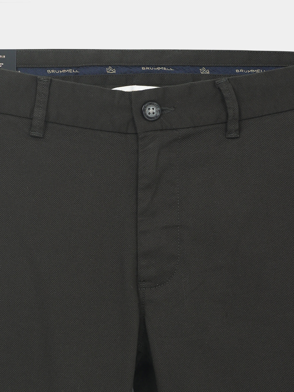 DARK GREEN DOBBIES COTTON LYCRA BLEND TROUSER