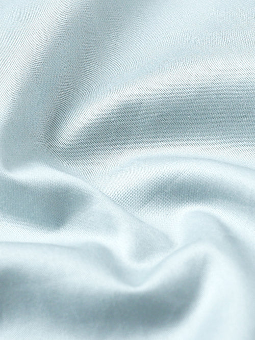 Arctic Mint Cotton Satin Stretch Solid Shirt