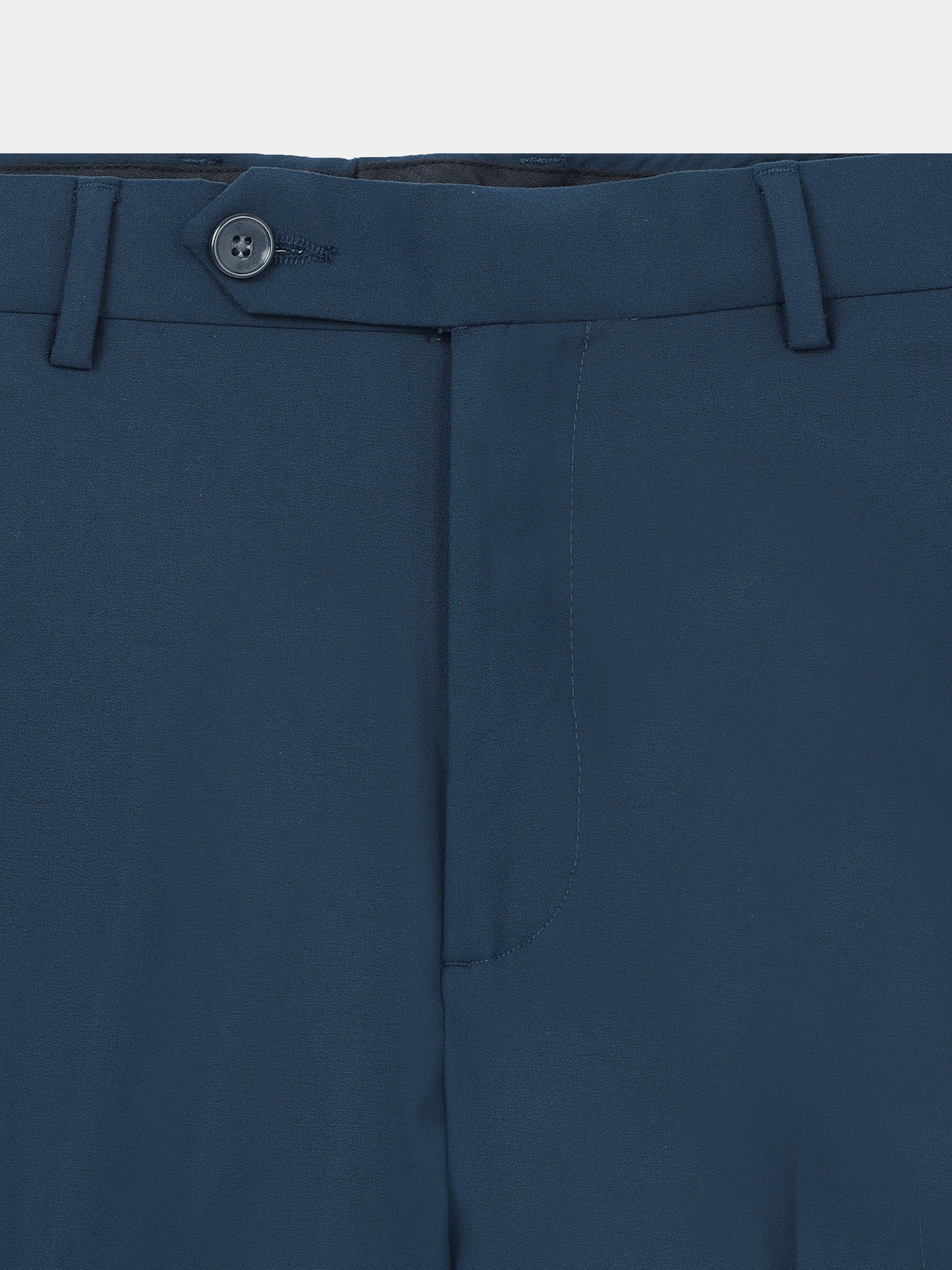 BLUE 4 WAY STRETCH VISCOSE BLEND FORMAL PANT