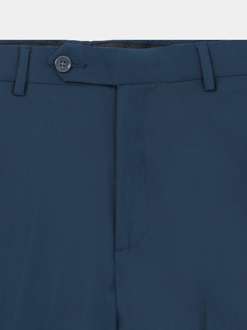 BLUE 4 WAY STRETCH VISCOSE BLEND FORMAL PANT