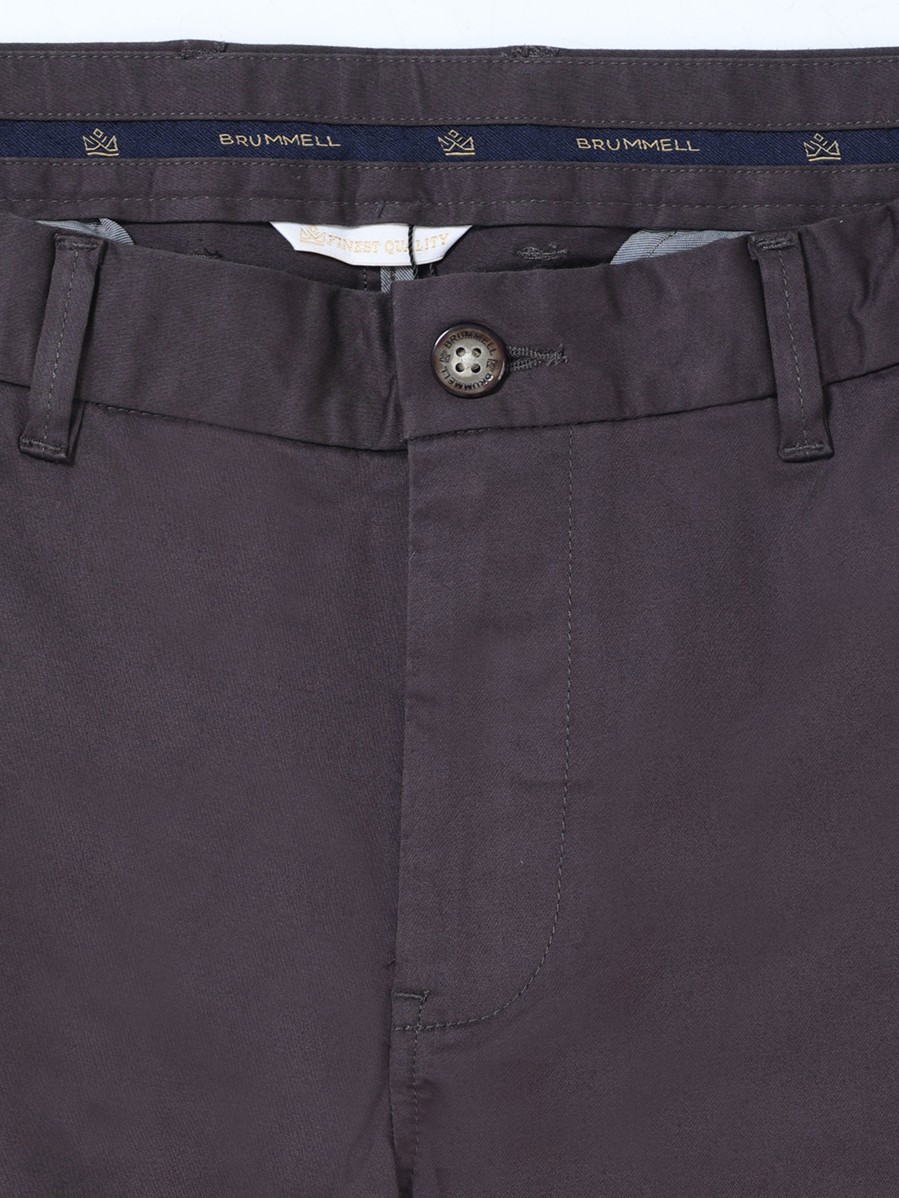 DARK BROWN GIZZA COTTON TROUSER