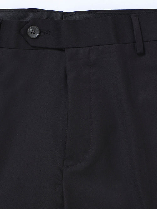 BLACK 4 WAY STRETCH VISCOSE BLEND FORMAL PANT