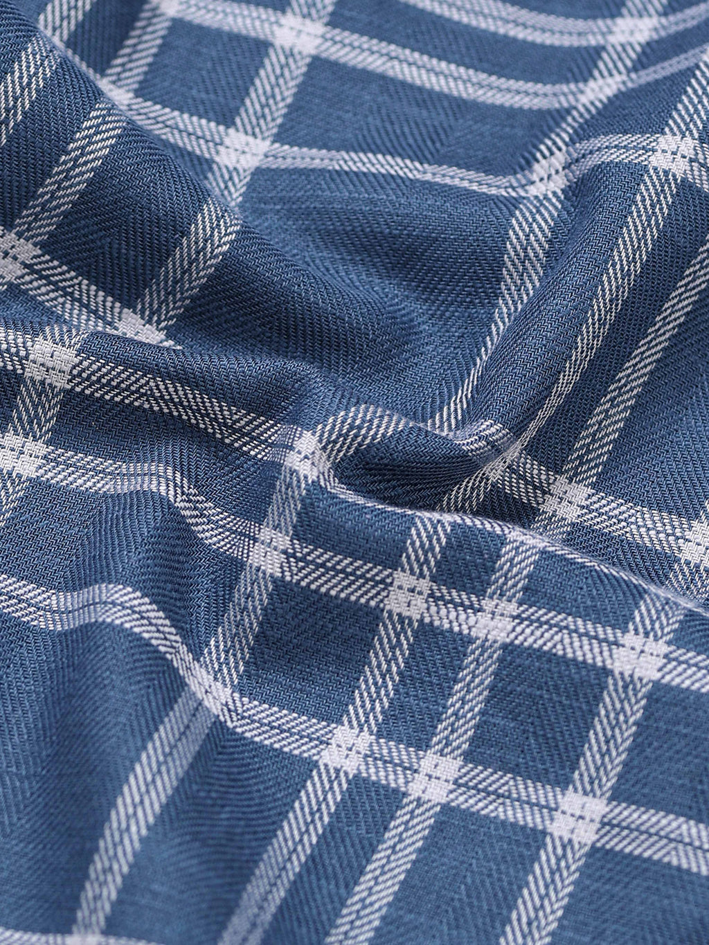 Graphite Blue Textured Check Jacquard Shirt