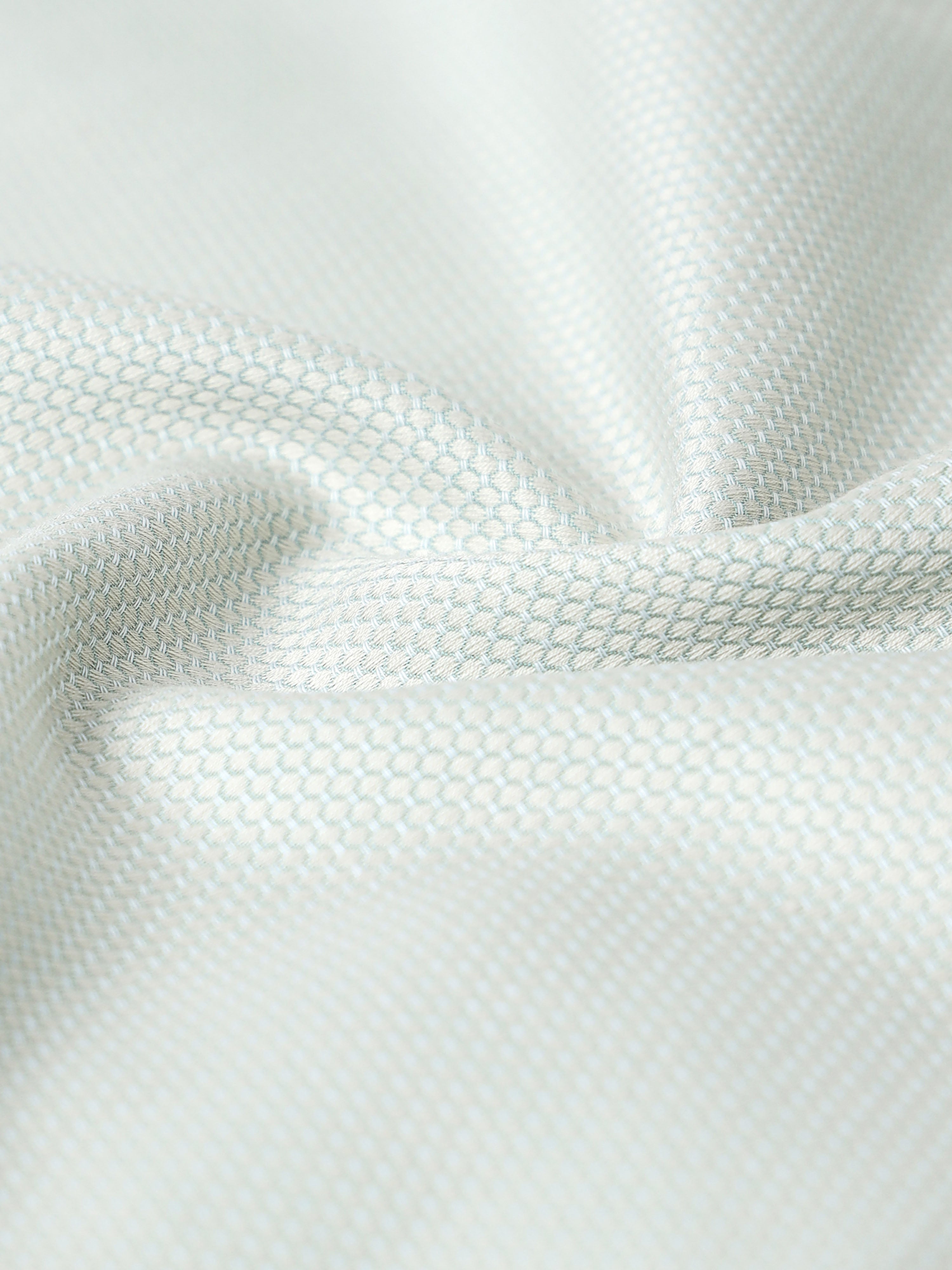 Men - Pista Green - Slim Fit - Textured Formal Shirt