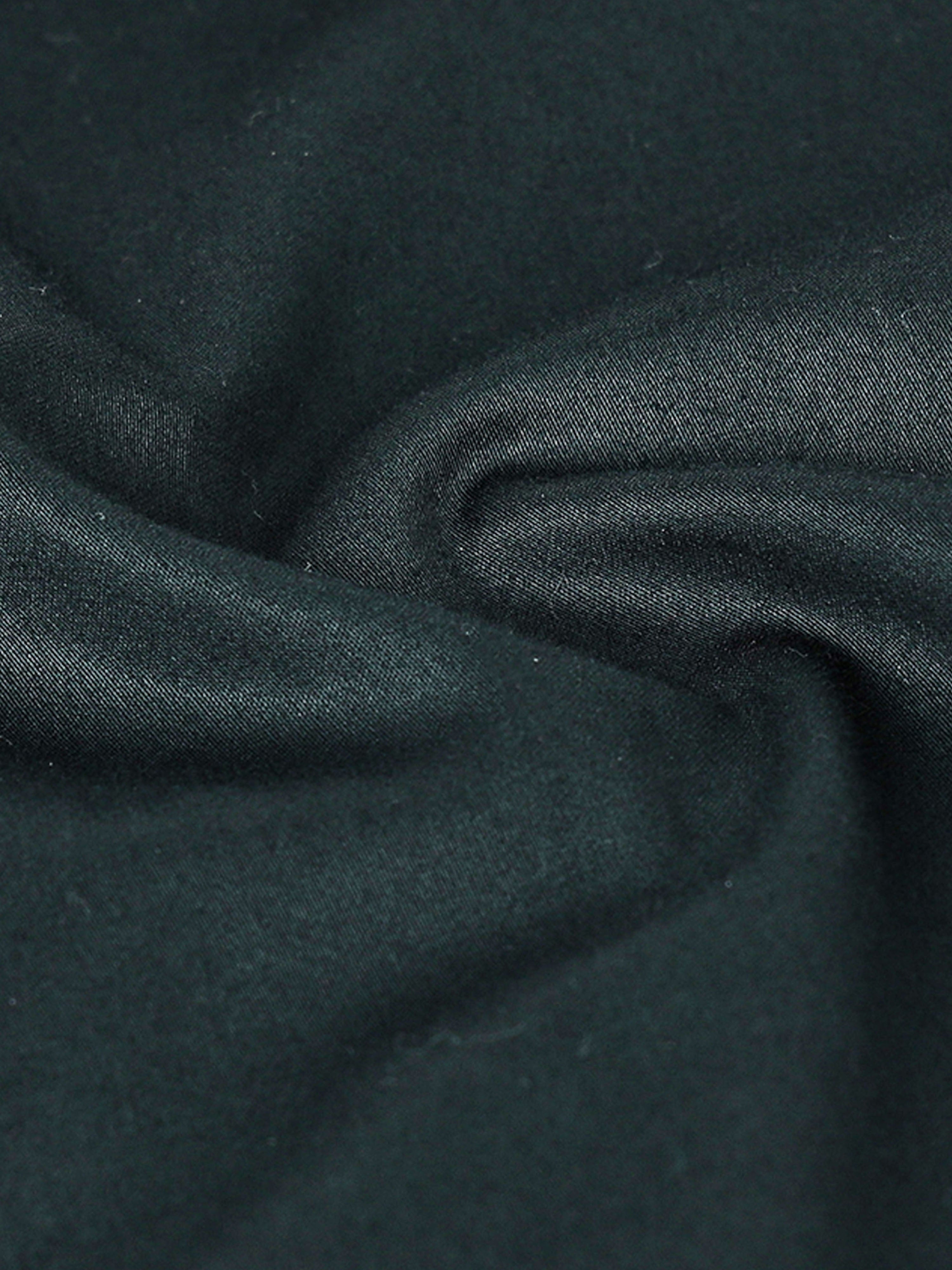 Noir Evergreen Cotton Satin Stretch Solid Shirt