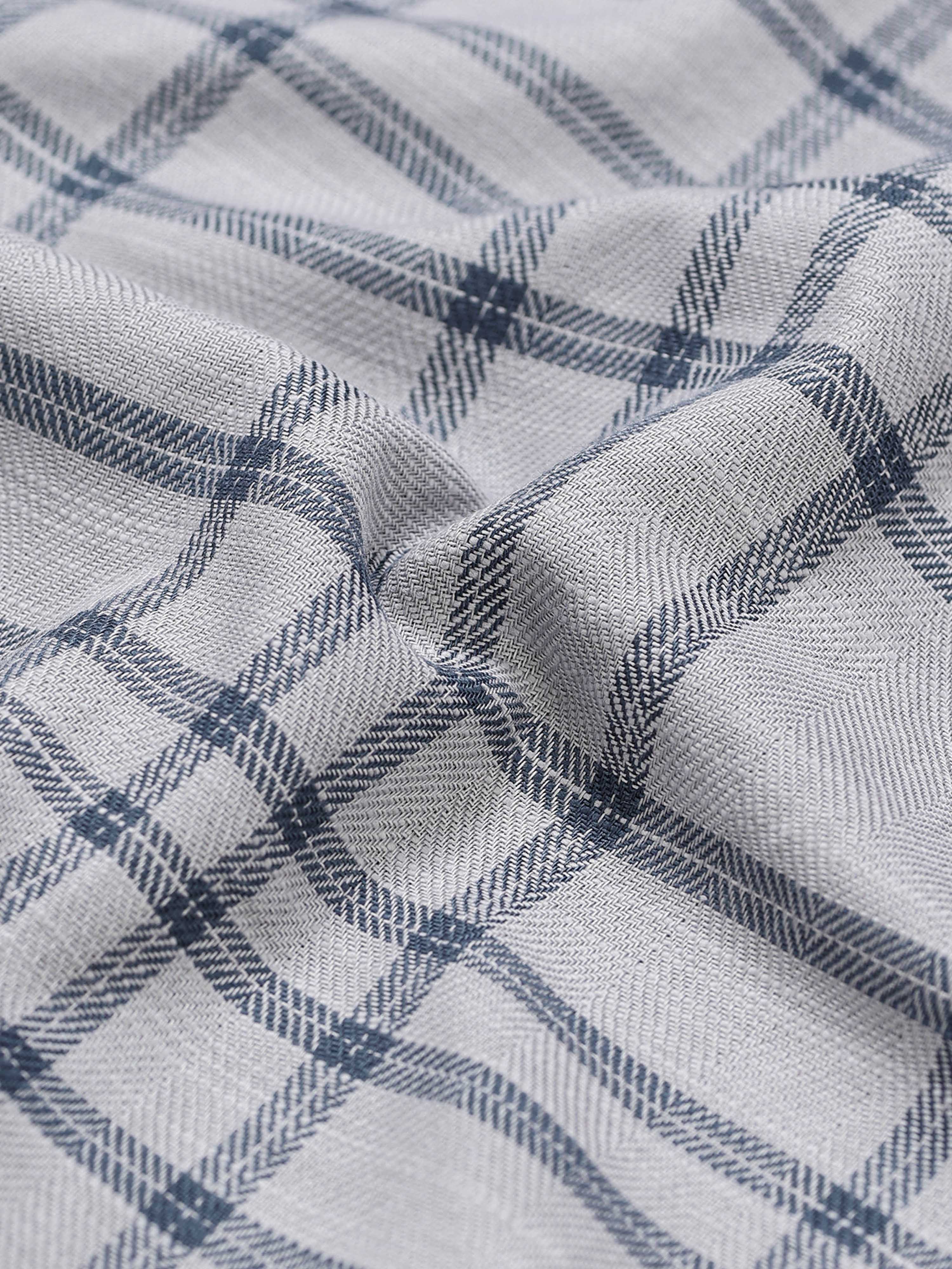 Mist Grey Chevron Check Jacquard Shirt