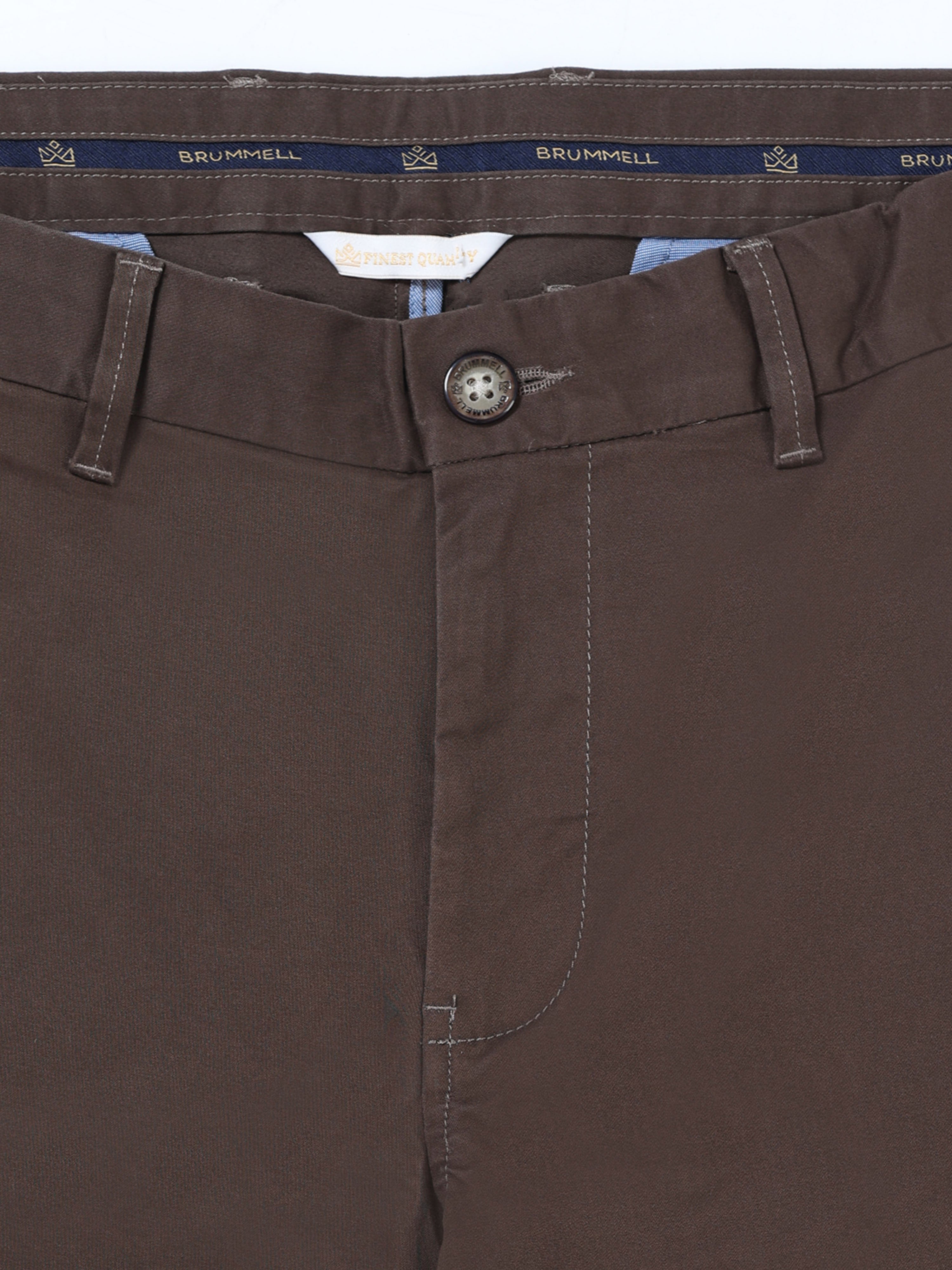DARK BROWN CONVERSE COTTON LYCRA STRECTH TROUSERS