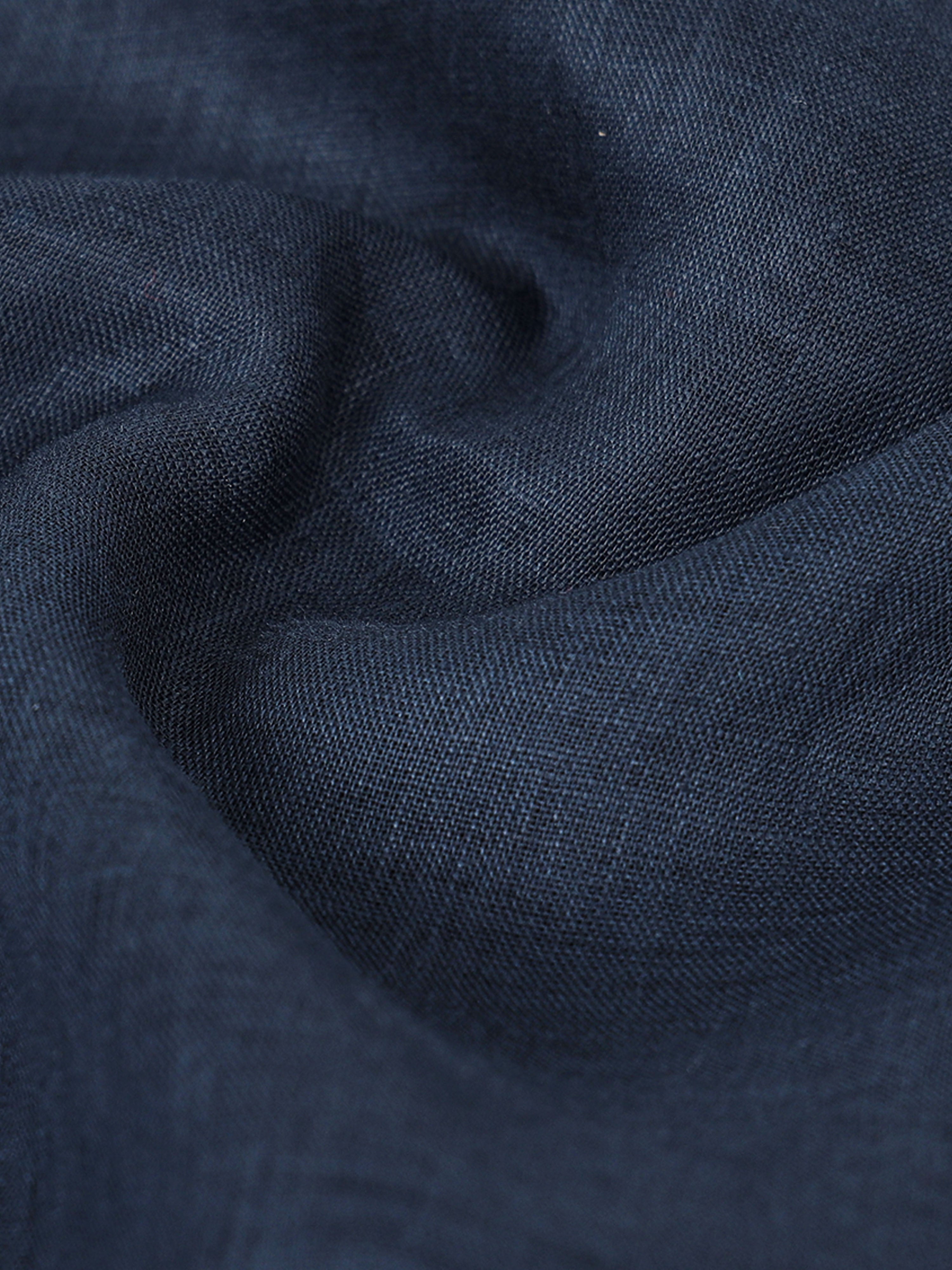 Midnight Blue Linen Solid Shirt