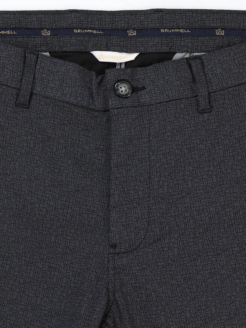BLACK DOBBIES COTTON LYCRA BLEND TROUSER