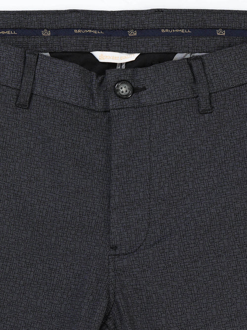 BLACK DOBBIES COTTON LYCRA BLEND TROUSER