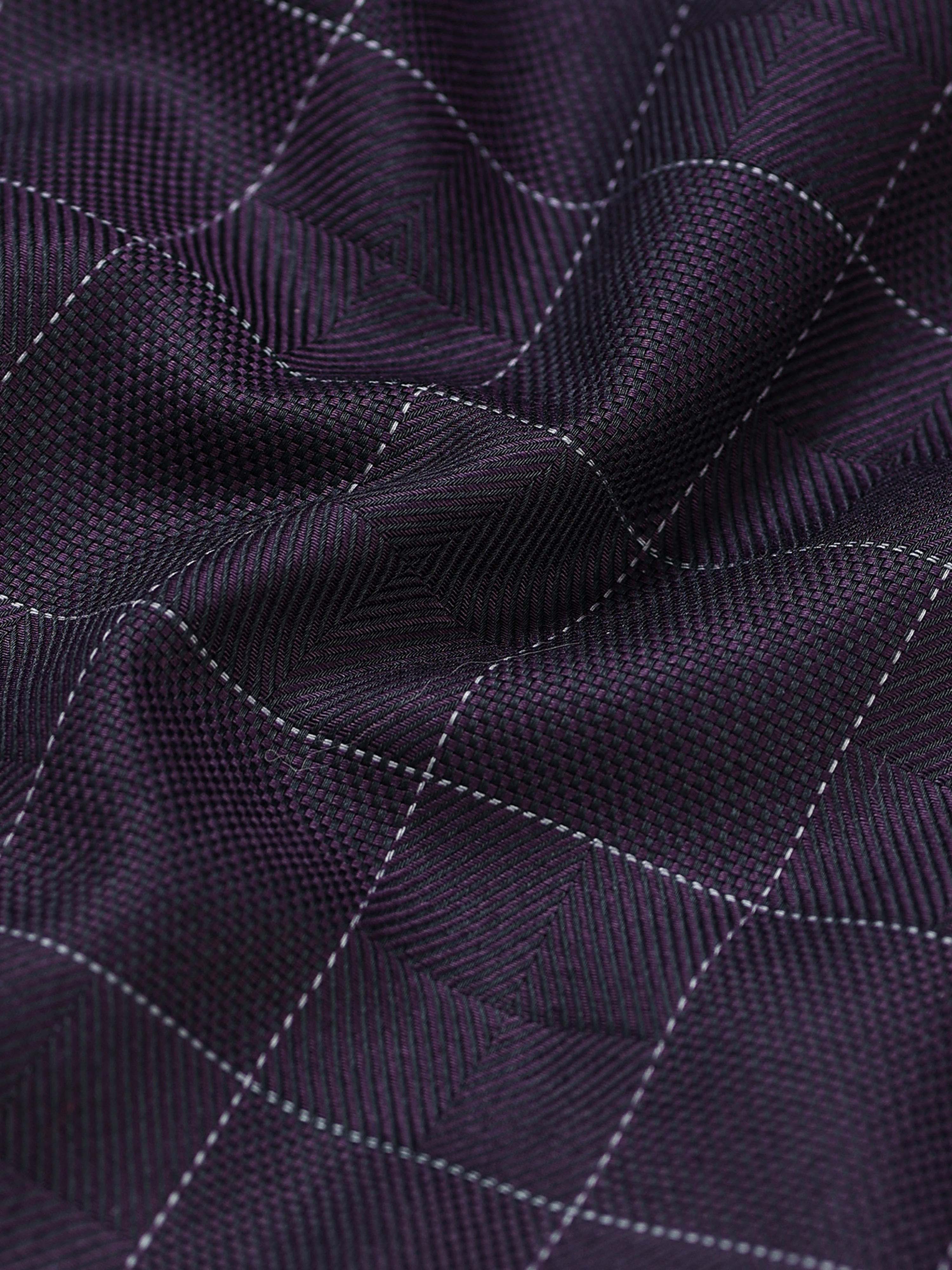 Aubergine Tectonic Windowpane Jacquard Shirt