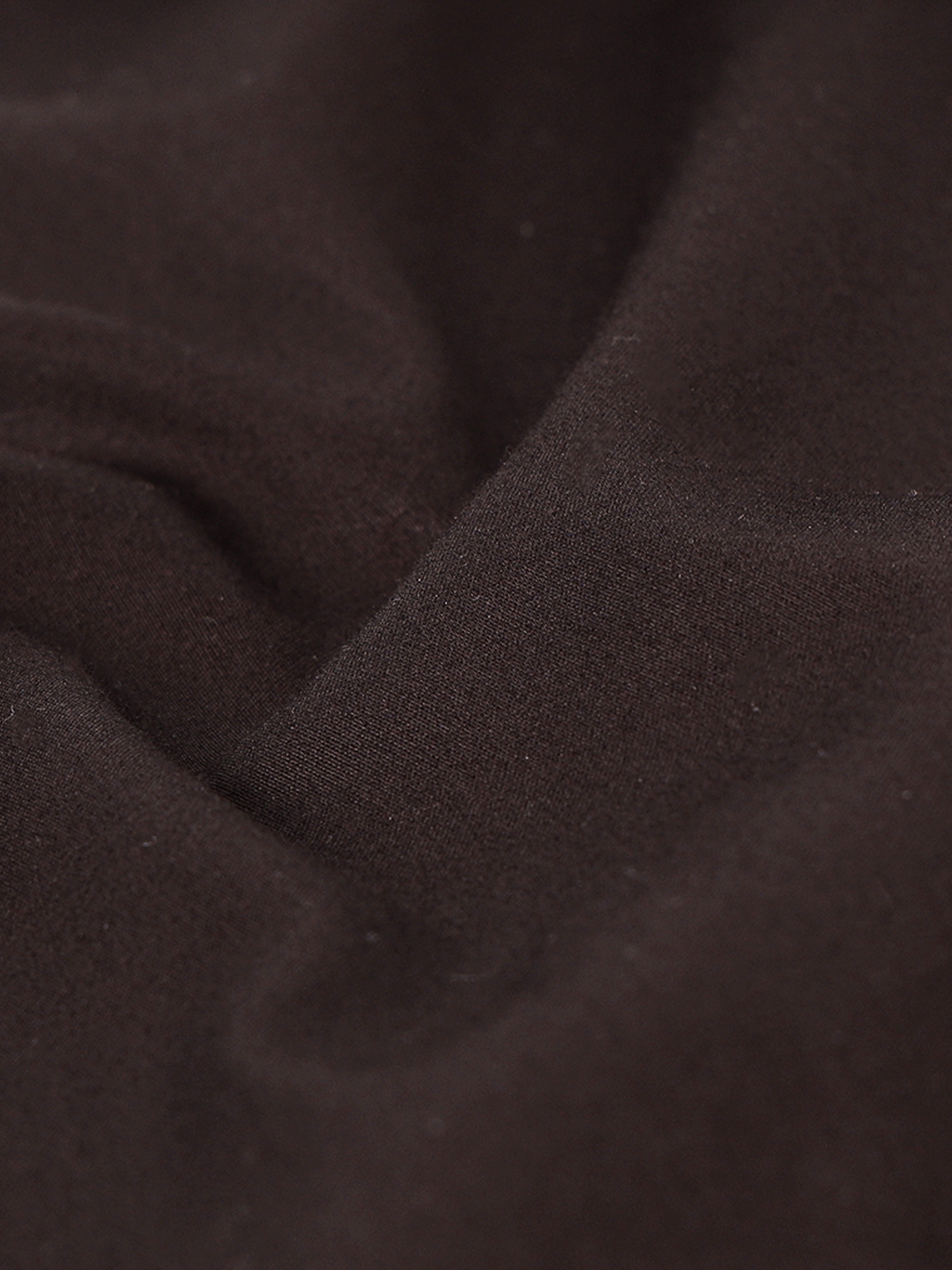 Roasted Bean Cotton Satin Stretch Solid Shirt