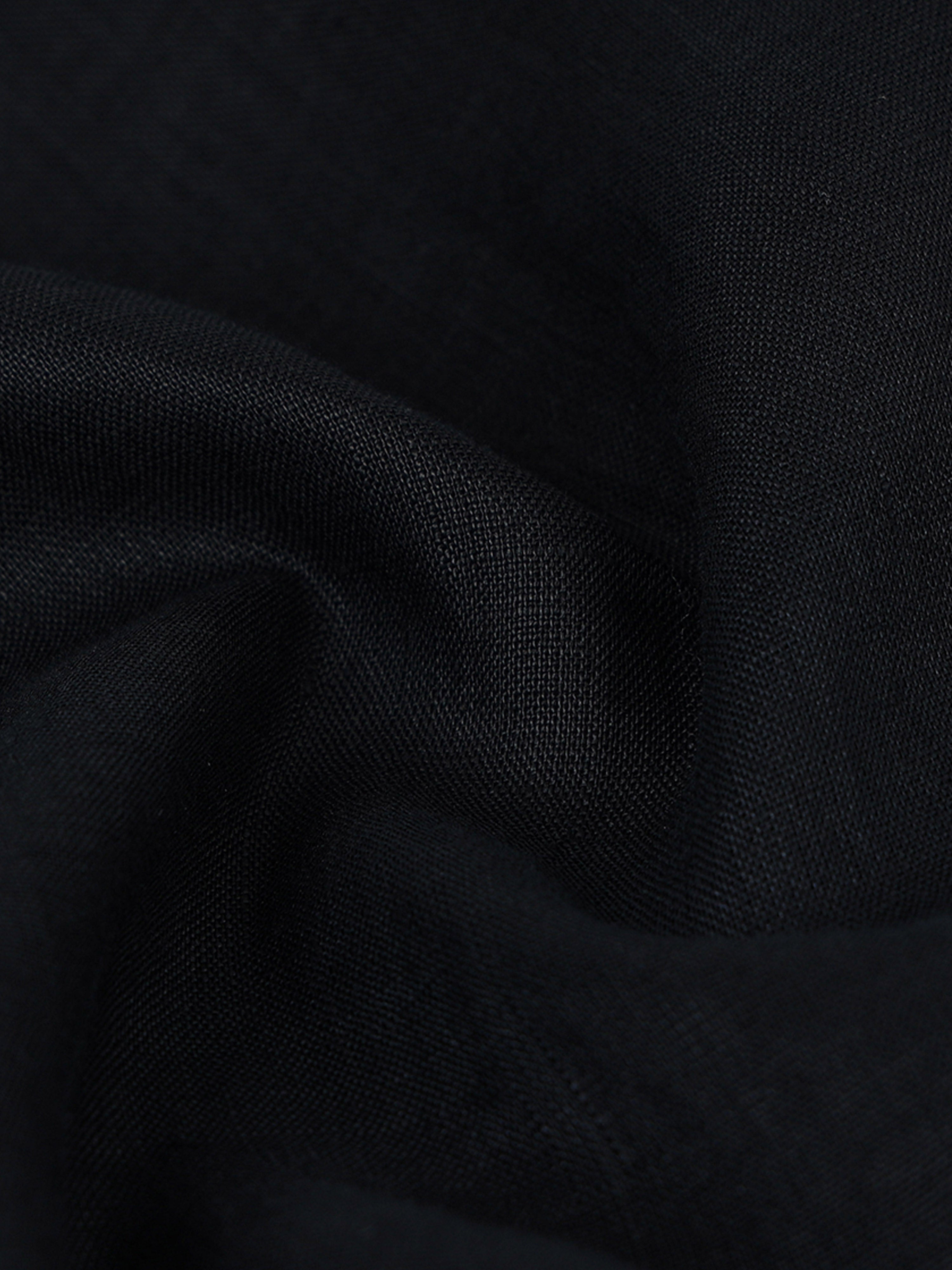 Midnight Black Linen Solid Shirt