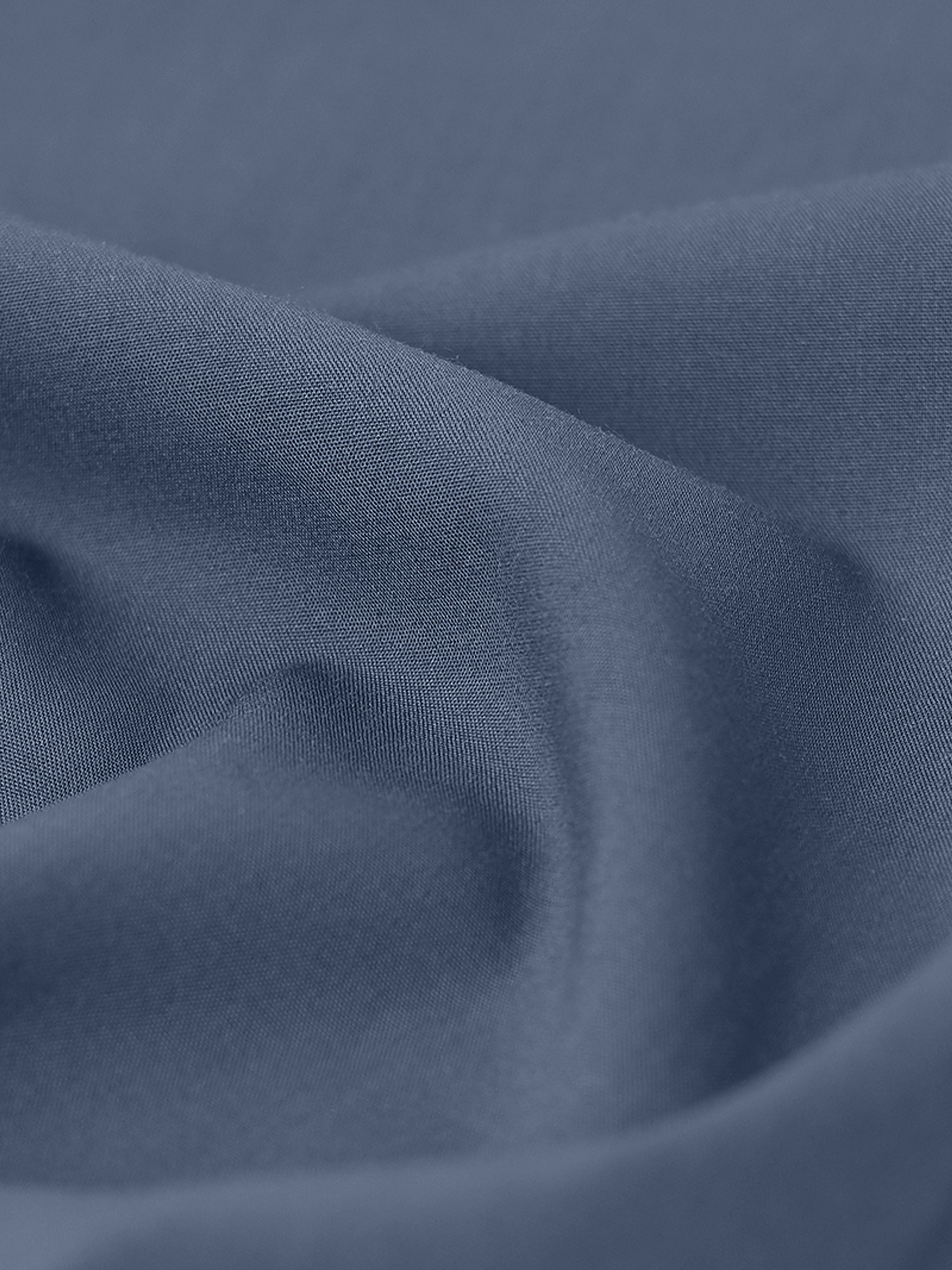 Midnight Slate Cotton Satin Stretch Solid Shirt