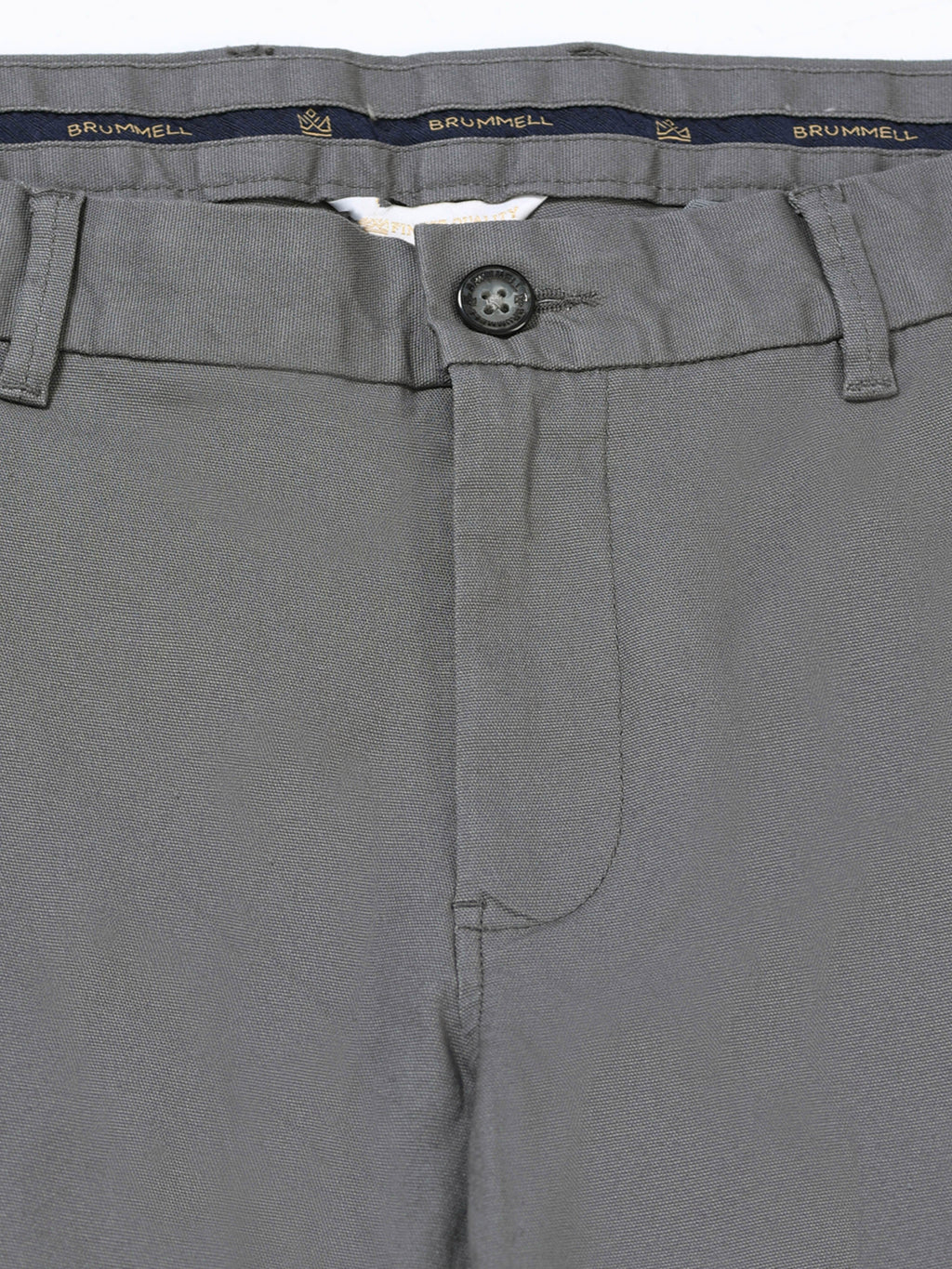 GREY DOBBIES COTTON LYCRA BLEND TROUSER