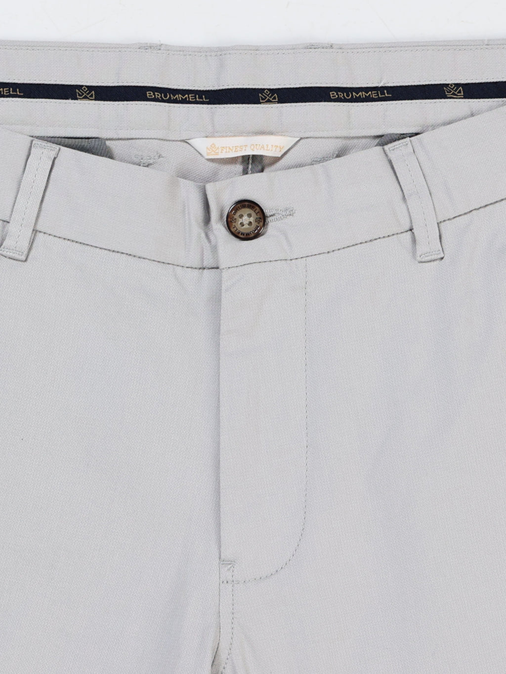 LIGHT GREY DOBBIES COTTON LYCRA BLEND TROUSER