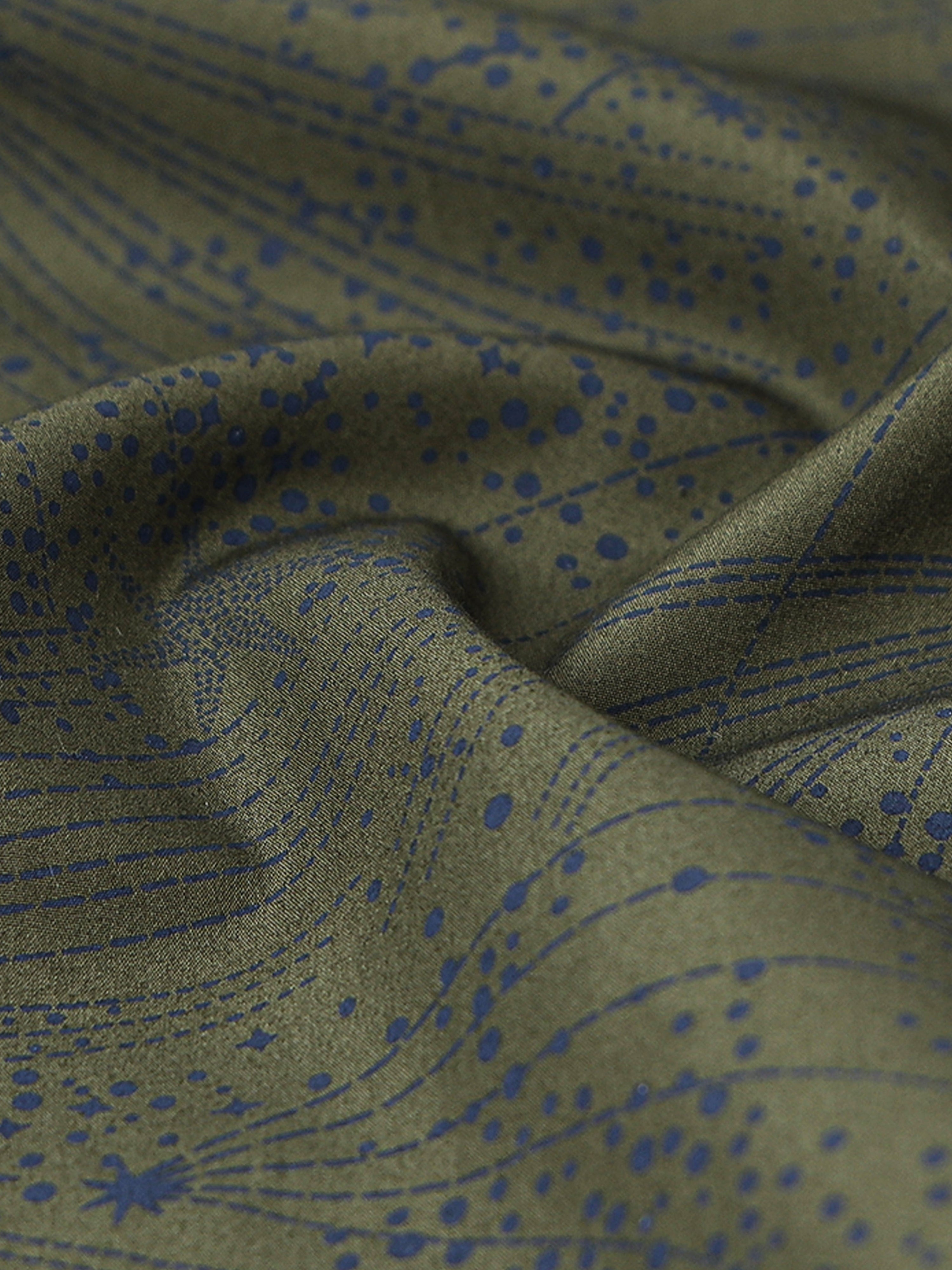 Obsidian Olive Artisan Flora Cotton Print Shirt