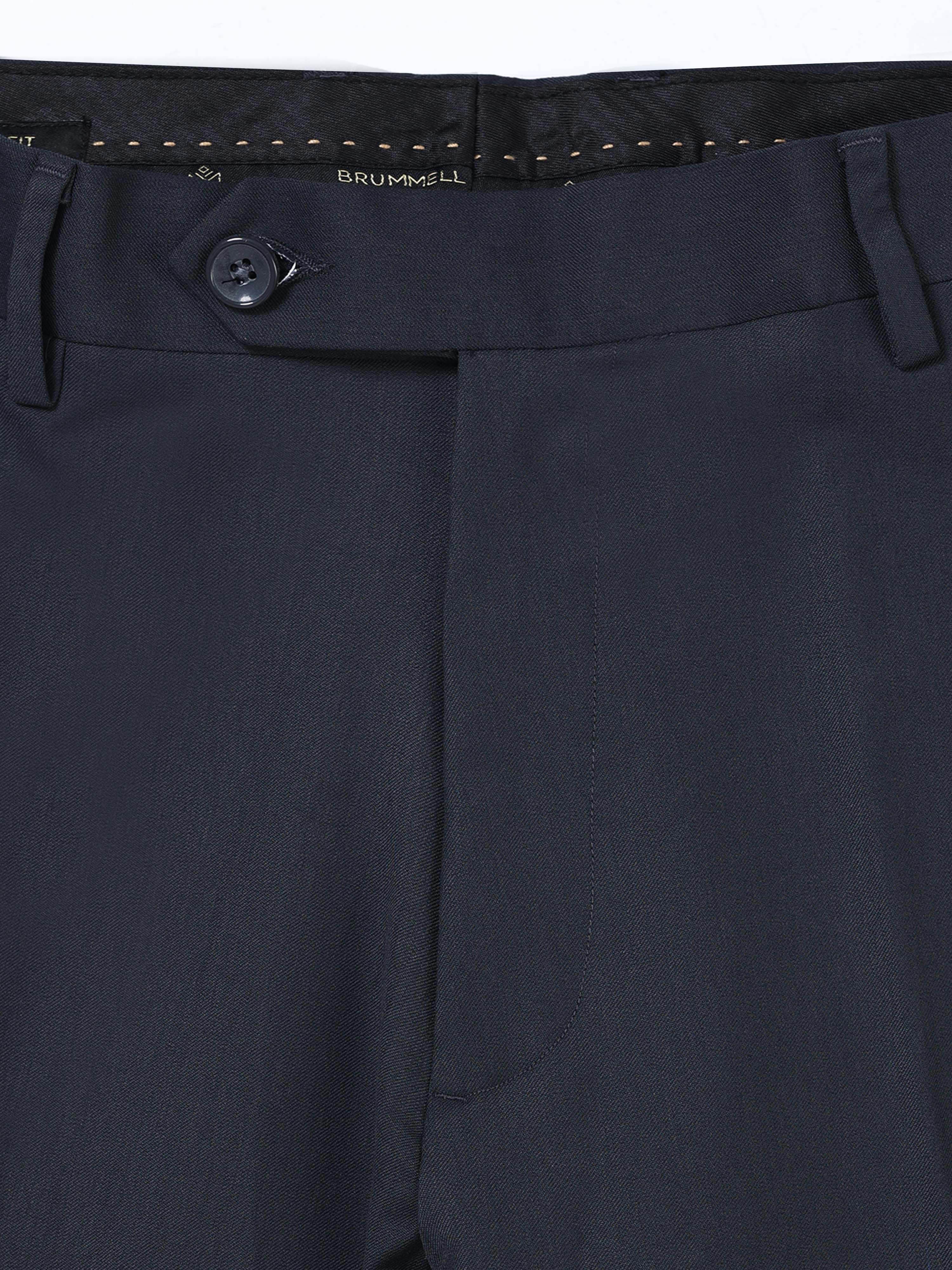 BLUE 4 WAY STRETCH VISCOSE BLEND FORMAL PANT