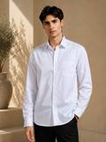 Arctic Lilac Cotton Satin Stretch Solid Shirt
